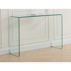 Console En Verre Trempé Courbé - Transparent - Alonzo
