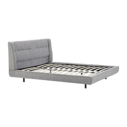 Lit 140 X 190 Cm - Tissu Bouclette - Gris - Isyde