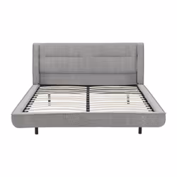 Lit 140 X 190 Cm - Tissu Bouclette - Gris - Isyde - Vue supplémentaire 2