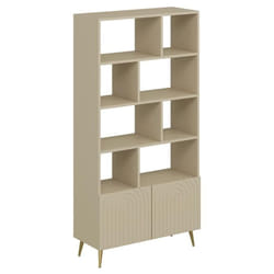 Bibliothèque avec 2 portes et 8 niches - Beige - norsim de Pascal Morabito