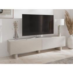 Meuble TV avec 2 portes en MDF - 180 cm - Beige - LUDIMA