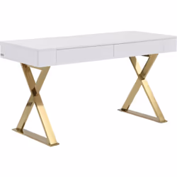 Le bureau PLEISA II alliera l'élégance du style art déco et le confort d'un bureau avec rangements intégrés. Doté de 2 tiroir ...