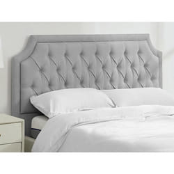 Tête de lit capitonnée 200 cm - Tissu - Gris clair - JOHENE