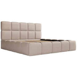 Lit coffre 180 x 200 cm - Tissu chiné - Beige - damado ii de Pascal Morabito
