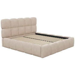 Lit coffre 200 x 200 cm - Tissu bouclette - Beige - damado ii de Pascal Morabito
