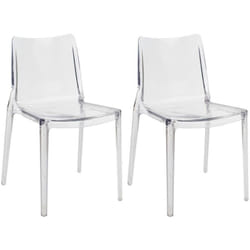 Vente-unique - Lot de 2 chaises en polycarbonate - Cristal - ranzaka