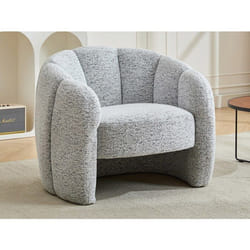 Fauteuil coquillage en tissu chenille gris DELIPO