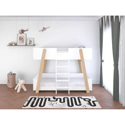 Lit Superposés 90 X 190 Cm - Blanc Et Naturel - Corodela