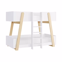 Lit Superposés 90 X 190 Cm - Blanc Et Naturel - Corodela - Vue supplémentaire 2