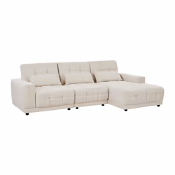 Canapé dangle droit relax électrique en tissu texturé beige DOREA de Pascal Morabito