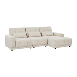 Canapé dangle droit relax électrique en tissu texturé beige DOREA de Pascal Morabito