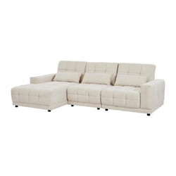 Canapé dangle gauche relax électrique en tissu texturé beige DOREA de Pascal Morabito