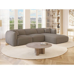 Canapé D'Angle Droit En Tissu Chenille Taupe Camilio De Maison Céphy
