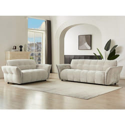 Vente-unique - Canapé 3 Places Et 2 Places En Tissu Chiné Beige Napizo