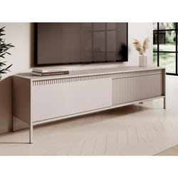 Meuble TV avec 2 portes en MDF - Beige - NURSEMA