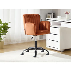 Chaise de bureau - Velours - Terracotta - Hauteur réglable - TOARA