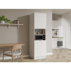 Colonne de cuisine avec 2 portes et 2 niches - Blanc - CARMEO
