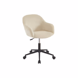 Chaise De Bureau - Velours Côtelé - Crème - Marenzia - Vue supplémentaire 2