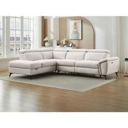 Canapé dangle gauche relax électrique en tissu chiné beige CADILO
