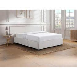 Sommier Avec Tiroirs 140 X 190 Cm - Tissu Beige - Kolane De Ysmée