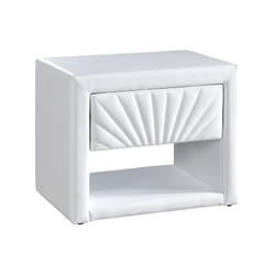 Table De Chevet - 1 Tiroir Et 1 Niche - Simili - Blanc - Ulami
