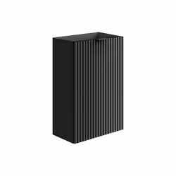 Meuble Pour Lave Main Strié Porte Réversible Noir - H60 X L40 X P22 - Vahira - Vue supplémentaire 2