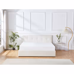 Lit Coffre 180 X 200 Cm - Tissu Bouclette - Blanc - Maziri - Vue supplémentaire 2