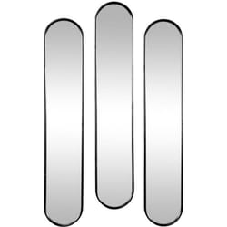 Lot de 3 miroirs ovales en métal - L.23 x H.120 cm - Noir - JAYLEN