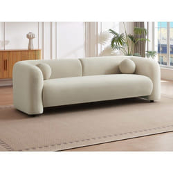 Canapé 3 places en velours beige OVOTAS