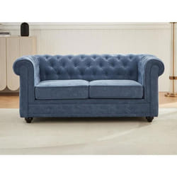 Canapé 2 places en tissu bleu CHESTERFIELD