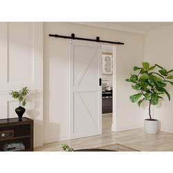 Porte Coulissante Avec Système En Applique - Bois Et Mdf - Blanc - H205 X 83 Cm - Nefara
