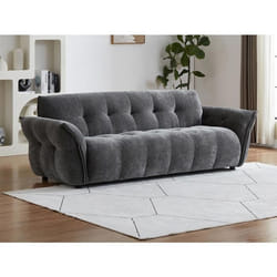 Canapé 3 places en tissu chiné gris anthracite NAPIZO