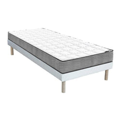 Vente-unique - Ensemble 90 X 190 Cm Sommier Tapissier + Matelas Ressorts Ensachés Ép.19cm - Kijal Ii De Ysmée