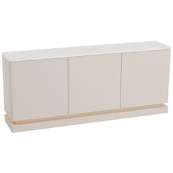 Buffet 3 portes avec LEDs en mdf - Beige et effet marbre blanc - devika de Pascal Morabito