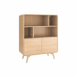 Bibliothèque Avec 2 Portes Et 4 Niches - Naturel - Jalemo - Vue supplémentaire 2