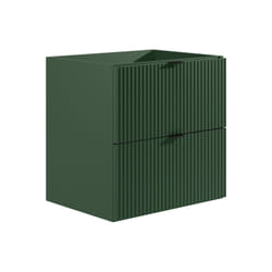 Meuble Sous Vasque Suspendu Strié - Vert Mat - 60 Cm - Zevini