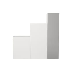 Vestiaire Modulable 3 Portes - Avec Miroir - L160 Cm - Blanc - Teleza