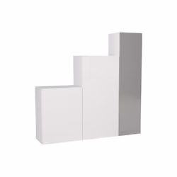 Vestiaire Modulable 3 Portes - Avec Miroir - L160 Cm - Blanc - Teleza - Vue supplémentaire 2
