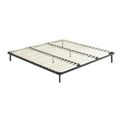 Sommier cadre à lattes 200 x 200 cm - 3x19 lattes - Avec pieds - Noir - KALISTA de YSMÉE