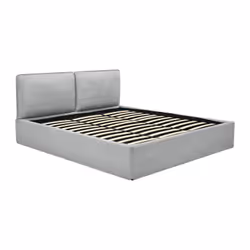 Lit Coffre Déhoussable 180 X 200 Cm - Tissu - Gris Clair + Matelas - Tenese - Vue supplémentaire 2