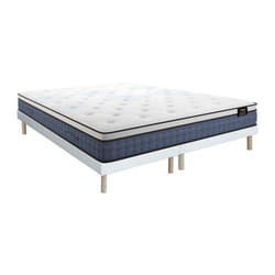 Ensemble 180 x 200 cm sommier tapissier + matelas ressorts ensachés 7 zones et accueil gel à mémoire de forme ép.23cm - VARNO de