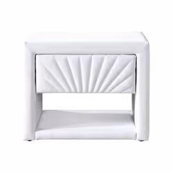 Lot De 2 Tables De Chevet - 1 Tiroir Et 1 Niche - Simili - Blanc - Ulami - Vue supplémentaire 2
