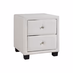 Lot De 2 Tables De Chevet Avec 2 Tiroirs - Tissu - Ivoire - Pichonia - Vue supplémentaire 2