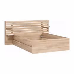 Lit 140 X 190/200 Cm Avec 4 Tiroirs - Coloris : Naturel + Sommier + Matelas - Tenalia Ii - Vue supplémentaire 2