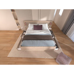 Lit 160 X 200 Cm Avec 4 Tiroirs - Coloris : Naturel + Sommier + Matelas - Tenalia Ii