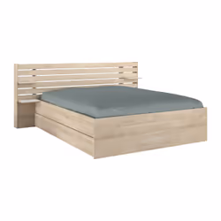 Lit 160 X 200 Cm Avec 4 Tiroirs - Coloris : Naturel + Sommier + Matelas - Tenalia Ii - Vue supplémentaire 2