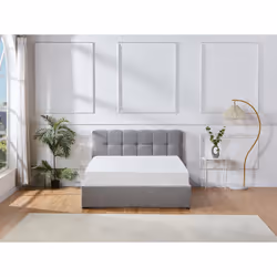 Lit Coffre 160 X 200 Cm - Tissu Bouclette - Gris + Matelas - Maziri - Vue supplémentaire 2
