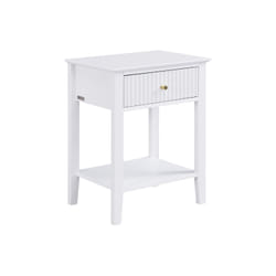 Lot De 2 Tables De Chevet 1 Tiroir Et 1 Tablette - Mdf - Blanc - Niriva