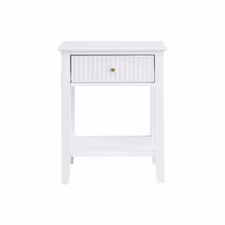 Lot De 2 Tables De Chevet 1 Tiroir Et 1 Tablette - Mdf - Blanc - Niriva - Vue supplémentaire 2