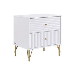Lot De 2 Tables De Chevet 2 Tiroirs - Blanc - Loureo